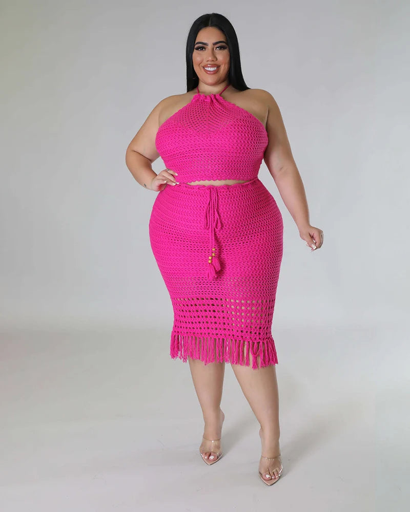 Curvy Chic Crochet Two-Piece Set