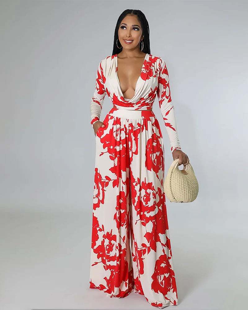 Floral Muse Wide Leg Pant Set