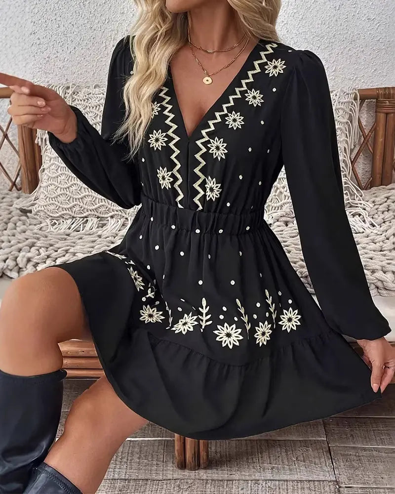 Midnight Bloom Mini Dress
