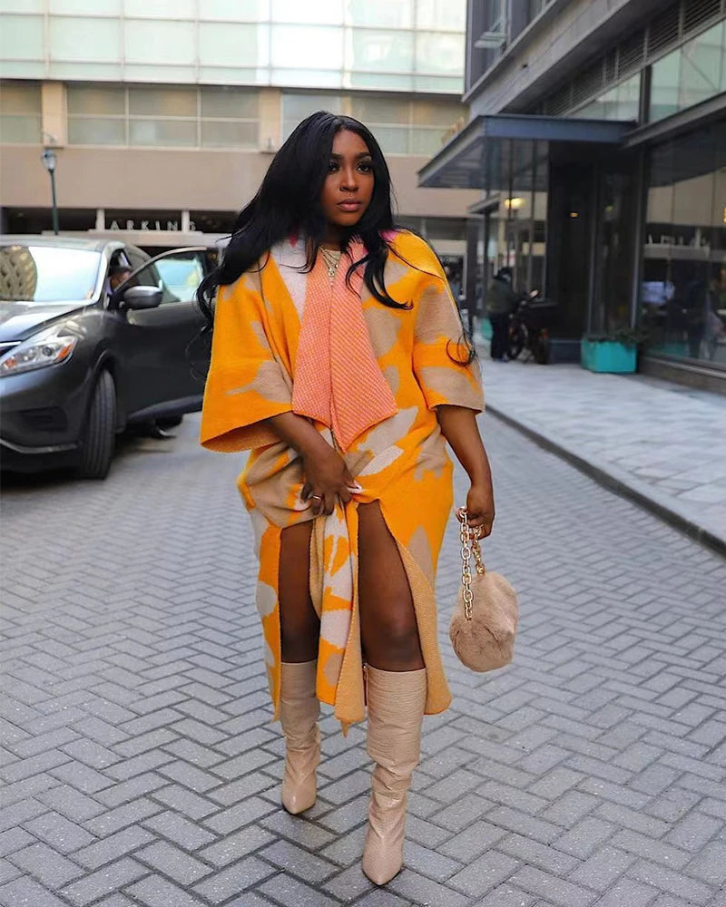 Sunburst Statement Knit Duster