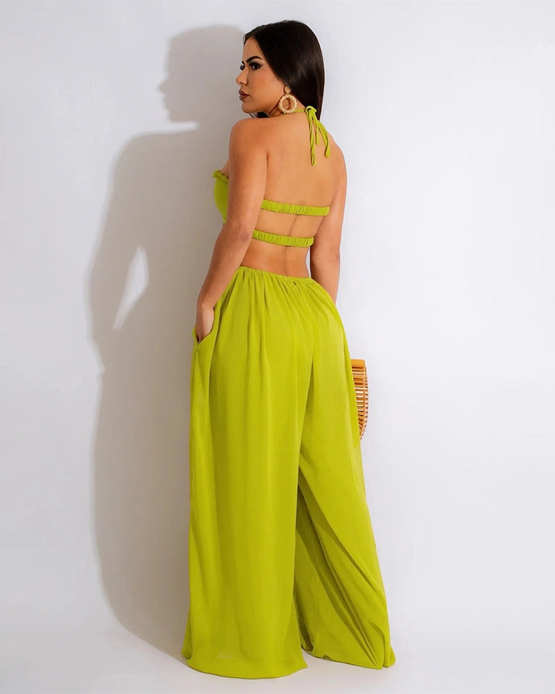Luxe Wide-Leg Cutout Jumpsuit