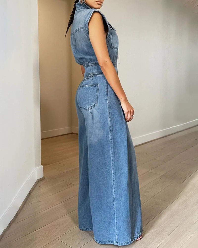 Stellar Flair Denim Jumpsuit