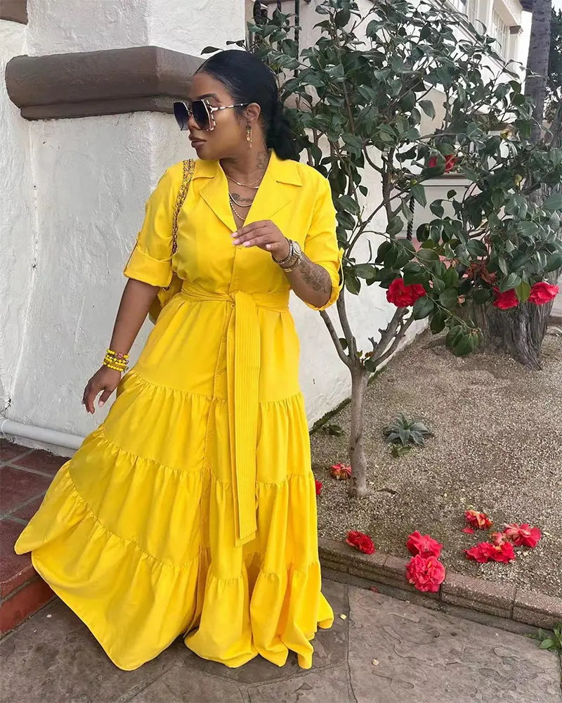 Sunshine Glow Tiered Maxi Dress