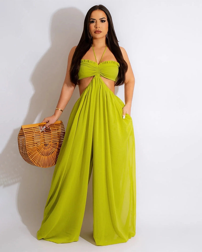 Luxe Wide-Leg Cutout Jumpsuit